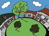Cartoon: sunny afternoon in Normandy (small) by Dekeyser tagged normandy,tree,house,landscape,illustration