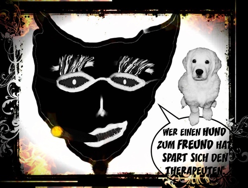 Cartoon: Freundschaft (medium) by Vanessa tagged hunde,dogs,freundschaft,zuneigung,liebe,haustiere