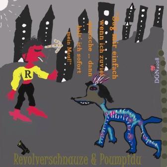 Cartoon: Revolverschnauze und Poumpidu (medium) by Vanessa tagged revolver,schnauze,dog,hund,poumpidu,