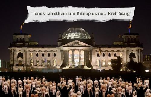 Cartoon: Tsnuk tah sthcin tim Kitilop... (medium) by Vanessa tagged güntergrass,politik,kultur,kunst,israel,literatur,gedicht