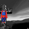 Cartoon: The Resurrection (small) by Vanessa tagged religion,church,christentum,superman,kirche,kreuzigung,resurrection,auferstehung