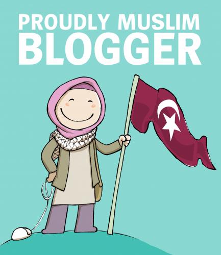 Cartoon: Proudly Muslima Blogger (medium) by ademmm tagged muslim,islam,turkish,arab,palestine,gaza