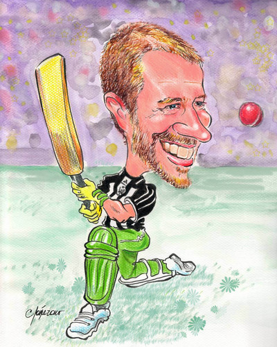 Cartoon: cricket (medium) by hualpen tagged cricket