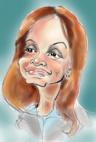 Cartoon: Cristina K. (medium) by hualpen tagged cristina