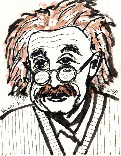 Cartoon: Albert Einstein (medium) by Pascal Kirchmair tagged albert,einstein,theory,of,relativity,illustration,drawing,tusche,auf,papier,tuschezeichnung,encre,de,chine,tinta,china,inchiostro,zeichnung,pascal,kirchmair,cartoon,caricature,karikatur,ilustracion,dibujo,desenho,ink,disegno,ilustracao,illustrazione,illustratie,dessin,presse,du,jour,art,the,day,tekening,teckning,cartum,vineta,comica,vignetta,caricatura,portrait,retrato,ritratto,portret,princeton,ulm,gravitation,relativitätstheorie,genius,genie,mastermind,wiz,whizz,whiz,genio,porträt,mc2,arte,kunst,artwork,burnt,sienna,albert,einstein,theory,of,relativity,illustration,drawing,tusche,auf,papier,tuschezeichnung,encre,de,chine,tinta,china,inchiostro,zeichnung,pascal,kirchmair,cartoon,caricature,karikatur,ilustracion,dibujo,desenho,ink,disegno,ilustracao,illustrazione,illustratie,dessin,presse,du,jour,art,the,day,tekening,teckning,cartum,vineta,comica,vignetta,caricatura,portrait,retrato,ritratto,portret,princeton,ulm,gravitation,relativitätstheorie,genius,genie,mastermind,wiz,whizz,whiz,genio,porträt,mc2,arte,kunst,artwork,burnt,sienna