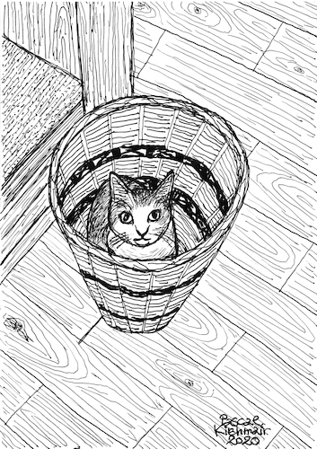 Cartoon: Cat in basket (medium) by Pascal Kirchmair tagged sparky,monika,cat,katze,gato,gatto,chat,dans,le,panier,humour,umorismo,humorous,spirito,humor,karl,lagerfeld,illustration,ink,drawing,zeichnung,pascal,kirchmair,political,cartoon,caricature,karikatur,ilustracion,dibujo,desenho,da,china,disegno,ilustracao,illustrazione,illustratie,dessin,de,presse,tekening,teckning,cartum,vineta,comica,vignetta,caricatura,inchiostro,tinta,encre,chine,tusche,tuschezeichnung,basket,korb,cesta,cesto,paniere,balaio,cabaz,sparky,monika,cat,katze,gato,gatto,chat,dans,le,panier,humour,umorismo,humorous,spirito,humor,karl,lagerfeld,illustration,ink,drawing,zeichnung,pascal,kirchmair,political,cartoon,caricature,karikatur,ilustracion,dibujo,desenho,da,china,disegno,ilustracao,illustrazione,illustratie,dessin,de,presse,tekening,teckning,cartum,vineta,comica,vignetta,caricatura,inchiostro,tinta,encre,chine,tusche,tuschezeichnung,basket,korb,cesta,cesto,paniere,balaio,cabaz