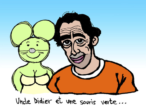 Cartoon: Didier Roustan (medium) by Pascal Kirchmair tagged verte,souris,roustan,citoyen,foot,didier,uncle,blog,magazine,france,lequipe,kicktv