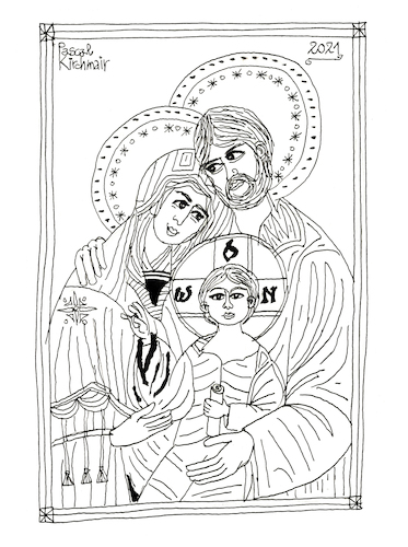 Cartoon: Holy family (medium) by Pascal Kirchmair tagged heilige,familie,holy,family,la,sainte,famille,sacra,famiglia,santa,sagrada,familia,mother,mary,virgem,virgen,vergine,maria,marie,jesus,christus,christ,cristo,jesucristo,gesu,child,vierge,virgin,jungfrau,kind,deus,dio,sohn,gottes,gott,dieu,god,son,fils,figlio,bambino,sao,heiliger,dios,ink,tusche,tuschezeichnung,portrait,retrato,ritratto,porträt,illustration,drawing,zeichnung,pascal,kirchmair,cartoon,caricature,karikatur,ilustracion,dibujo,desenho,disegno,ilustracao,illustrazione,illustratie,dessin,de,presse,du,jour,art,of,the,day,tekening,teckning,cartum,vineta,comica,vignetta,caricatura,portret,filho,nosso,senhor,heilige,familie,holy,family,la,sainte,famille,sacra,famiglia,santa,sagrada,familia,mother,mary,virgem,virgen,vergine,maria,marie,jesus,christus,christ,cristo,jesucristo,gesu,child,vierge,virgin,jungfrau,kind,deus,dio,sohn,gottes,gott,dieu,god,son,fils,figlio,bambino,sao,heiliger,dios,ink,tusche,tuschezeichnung,portrait,retrato,ritratto,porträt,illustration,drawing,zeichnung,pascal,kirchmair,cartoon,caricature,karikatur,ilustracion,dibujo,desenho,disegno,ilustracao,illustrazione,illustratie,dessin,de,presse,du,jour,art,of,the,day,tekening,teckning,cartum,vineta,comica,vignetta,caricatura,portret,filho,nosso,senhor