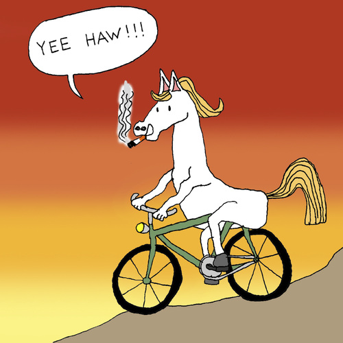 Cartoon: Horse With Hands Riding A Bike (medium) by Pascal Kirchmair tagged bicicletta,bicycle,bike,on,horse,une,sur,cheval,bicyclette,velo,haw,yee,fahrrad,auf,pferd