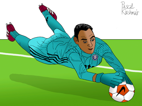 Cartoon: Keylor Navas (medium) by Pascal Kirchmair tagged keilor,keylor,antonio,navas,gamboa,costa,rica,foot,football,soccer,champions,league,futebol,futbol,psg,paris,st,saint,germain,goalkeeper,goalie,tormann,gardien,de,but,torhüter,portero,portiere,calcio,guarda,redes,goleiro,arquero,illustration,drawing,zeichnung,pascal,kirchmair,cartoon,caricature,karikatur,ilustracion,dibujo,desenho,ink,disegno,ilustracao,illustrazione,illustratie,dessin,presse,du,jour,art,of,the,day,tekening,teckning,cartum,vineta,comica,vignetta,caricatura,portrait,porträt,portret,retrato,ritratto,keilor,keylor,antonio,navas,gamboa,costa,rica,foot,football,soccer,champions,league,futebol,futbol,psg,paris,st,saint,germain,goalkeeper,goalie,tormann,gardien,de,but,torhüter,portero,portiere,calcio,guarda,redes,goleiro,arquero,illustration,drawing,zeichnung,pascal,kirchmair,cartoon,caricature,karikatur,ilustracion,dibujo,desenho,ink,disegno,ilustracao,illustrazione,illustratie,dessin,presse,du,jour,art,of,the,day,tekening,teckning,cartum,vineta,comica,vignetta,caricatura,portrait,porträt,portret,retrato,ritratto