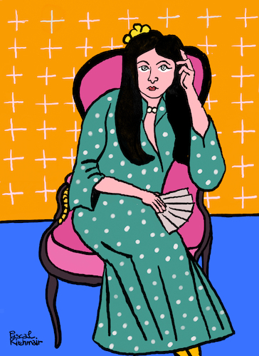 Cartoon: Laurette in a Pink Chair (medium) by Pascal Kirchmair tagged laurette,in,green,pink,chair,en,vert,au,fauteuil,rose,illustration,portrait,retrato,porträt,dessin,pascal,kirchmair,cartoon,henri,matisse,de,la,famille,du,peintre,after,the,painters,family,nice,nizza,antibes,provence,artist,artiste,artista,kunst,künstler,drawing,zeichnung,caricature,karikatur,ilustracion,ink,dibujo,desenho,disegno,ilustracao,illustrazione,illustratie,presse,jour,digital,art,of,day,tekening,teckning,cartum,vineta,comica,vignetta,caricatura,arte,procreate,laurette,in,green,pink,chair,en,vert,au,fauteuil,rose,illustration,portrait,retrato,porträt,dessin,pascal,kirchmair,cartoon,henri,matisse,de,la,famille,du,peintre,after,the,painters,family,nice,nizza,antibes,provence,artist,artiste,artista,kunst,künstler,drawing,zeichnung,caricature,karikatur,ilustracion,ink,dibujo,desenho,disegno,ilustracao,illustrazione,illustratie,presse,jour,digital,art,of,day,tekening,teckning,cartum,vineta,comica,vignetta,caricatura,arte,procreate