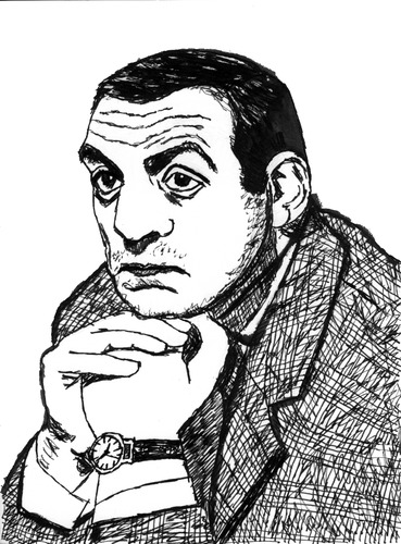 Cartoon: Lino Ventura (medium) by Pascal Kirchmair tagged kino,italienisch,französisch,filmstar,ventura,lino,portrait,cartoon,caricature,karikatur