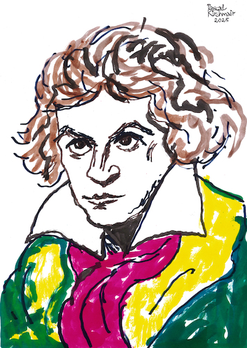 Cartoon: Ludwig van Beethoven (medium) by Pascal Kirchmair tagged ludwig,van,beethoven,klassik,klassische,musik,musique,music,classique,classic,cartoon,karikatur,illustration,drawing,zeichnung,pascal,kirchmair,genie,genius,genio,caricature,ilustracion,dibujo,desenho,ink,disegno,ilustracao,illustrazione,illustratie,dessin,de,presse,tekening,teckning,cartum,vineta,comica,vignetta,caricatura,retrato,ritratto,portrait,gouache,painting,peinture,dipinto,pittura,pintura,greatest,composer,komponist,musiker,musician,musica,compositeur,compositor,compositore,art,arte,artwork,kunst,ludwig,van,beethoven,klassik,klassische,musik,musique,music,classique,classic,cartoon,karikatur,illustration,drawing,zeichnung,pascal,kirchmair,genie,genius,genio,caricature,ilustracion,dibujo,desenho,ink,disegno,ilustracao,illustrazione,illustratie,dessin,de,presse,tekening,teckning,cartum,vineta,comica,vignetta,caricatura,retrato,ritratto,portrait,gouache,painting,peinture,dipinto,pittura,pintura,greatest,composer,komponist,musiker,musician,musica,compositeur,compositor,compositore,art,arte,artwork,kunst