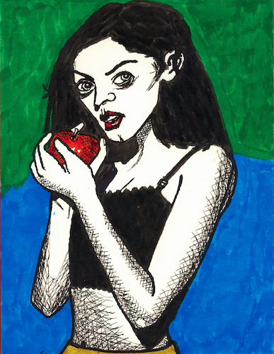 Mädchen mit Apfel Mädchen mit Apfel