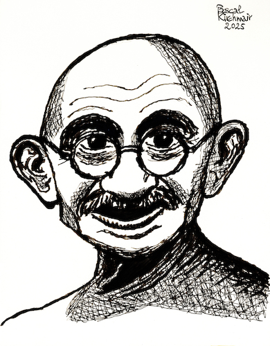 Cartoon: Mahatma Gandhi (medium) by Pascal Kirchmair tagged mohandas,karamchand,asket,mahatma,gandhi,illustration,drawing,zeichnung,pascal,kirchmair,cartoon,caricature,karikatur,ilustracion,dibujo,desenho,ink,disegno,ilustracao,illustrazione,illustratie,dessin,de,presse,du,jour,art,of,the,day,tekening,teckning,cartum,vineta,comica,vignetta,caricatura,portrait,portret,retrato,ritratto,porträt,tusche,tuschezeichnung,painting,arte,kunst,ascetic,ascete,asceta,peace,friede,frieden,paix,pace,pax,indien,india,inde,paz,askese,mohandas,karamchand,asket,mahatma,gandhi,illustration,drawing,zeichnung,pascal,kirchmair,cartoon,caricature,karikatur,ilustracion,dibujo,desenho,ink,disegno,ilustracao,illustrazione,illustratie,dessin,de,presse,du,jour,art,of,the,day,tekening,teckning,cartum,vineta,comica,vignetta,caricatura,portrait,portret,retrato,ritratto,porträt,tusche,tuschezeichnung,painting,arte,kunst,ascetic,ascete,asceta,peace,friede,frieden,paix,pace,pax,indien,india,inde,paz,askese