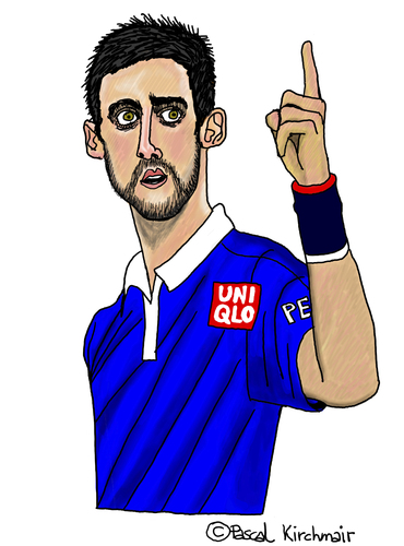 Cartoon: Novak Djokovic (medium) by Pascal Kirchmair tagged novak,djokovic,caricature,karikatur,cartoon,vignetta,novak,djokovic,caricature,karikatur,cartoon,vignetta