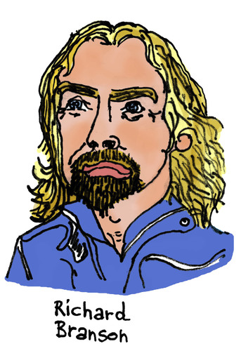 Cartoon: Richard Branson (medium) by Pascal Kirchmair tagged sir,richard,branson,virgin,radio,unternehmer,abenteurer,milliardär,order,of,the,british,empire