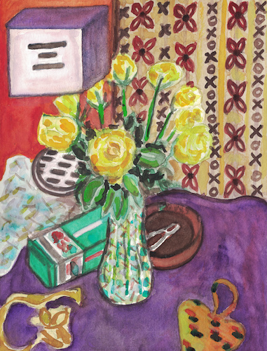 Cartoon: Still life with yellow roses (medium) by Pascal Kirchmair tagged komposition,mit,gelben,rosen,composition,with,yellow,roses,still,life,stilleben,stillleben,nature,morte,aquarell,watercolor,watercolour,pascal,kirchmair,painting,peinture,aquarelle,acquarello,acuarela,aguarela,aquarela,malerei,ilustracao,illustrazione,illustratie,dessin,du,jour,art,of,the,day,ilustracion,bouquet,vase,komposition,mit,gelben,rosen,composition,with,yellow,roses,still,life,stilleben,stillleben,nature,morte,aquarell,watercolor,watercolour,pascal,kirchmair,painting,peinture,aquarelle,acquarello,acuarela,aguarela,aquarela,malerei,ilustracao,illustrazione,illustratie,dessin,du,jour,art,of,the,day,ilustracion,bouquet,vase