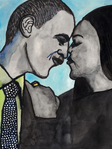 Cartoon: The Obamas (medium) by Pascal Kirchmair tagged die,les,los,obamas,michelle,watercolour,and,gouache,on,paper,barack,obama,promised,land,america,washington,usa,president,präsident,potus,white,house,united,states,make,illustration,drawing,zeichnung,pascal,kirchmair,political,cartoon,caricature,karikatur,ilustracion,dibujo,desenho,ink,disegno,ilustracao,illustrazione,illustratie,dessin,de,presse,du,jour,art,of,the,day,tekening,teckning,cartum,vineta,comica,vignetta,caricatura,kunst,politiker,politician,politics,biography,biographie,arte,die,les,los,obamas,michelle,watercolour,and,gouache,on,paper,barack,obama,promised,land,america,washington,usa,president,präsident,potus,white,house,united,states,make,illustration,drawing,zeichnung,pascal,kirchmair,political,cartoon,caricature,karikatur,ilustracion,dibujo,desenho,ink,disegno,ilustracao,illustrazione,illustratie,dessin,de,presse,du,jour,art,of,the,day,tekening,teckning,cartum,vineta,comica,vignetta,caricatura,kunst,politiker,politician,politics,biography,biographie,arte