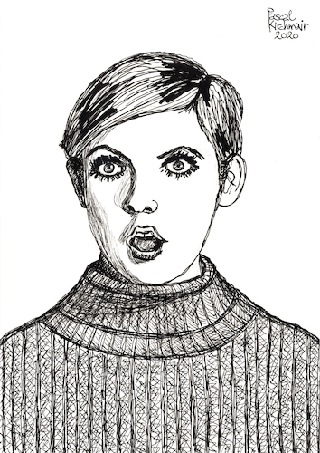 Cartoon: Twiggy (medium) by Pascal Kirchmair tagged pop,culture,kultur,phänomen,cultural,icon,twiggy,model,swinging,sixties,sechziger,jahre,portrait,retrato,ritratto,porträt,coco,chanel,fashion,mode,label,moda,vogue,humour,umorismo,humorous,spirito,humor,karl,lagerfeld,illustration,drawing,zeichnung,pascal,kirchmair,political,cartoon,caricature,karikatur,ilustracion,dibujo,desenho,ink,disegno,ilustracao,illustrazione,illustratie,dessin,de,presse,tekening,teckning,cartum,vineta,comica,vignetta,caricatura,pop,culture,kultur,phänomen,cultural,icon,twiggy,model,swinging,sixties,sechziger,jahre,portrait,retrato,ritratto,porträt,coco,chanel,fashion,mode,label,moda,vogue,humour,umorismo,humorous,spirito,humor,karl,lagerfeld,illustration,drawing,zeichnung,pascal,kirchmair,political,cartoon,caricature,karikatur,ilustracion,dibujo,desenho,ink,disegno,ilustracao,illustrazione,illustratie,dessin,de,presse,tekening,teckning,cartum,vineta,comica,vignetta,caricatura