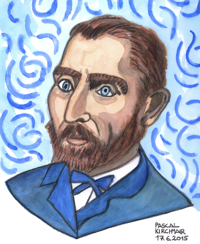 Cartoon: Vincent van Gogh (medium) by Pascal Kirchmair tagged vincent,van,gogh,portrait,aquarell,karikatur,caricature,cartoon,vignetta,dessin,zeichnung,vincent,van,gogh,portrait,aquarell,karikatur,caricature,cartoon,vignetta,dessin,zeichnung