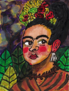 Cartoon: Frida Kahlo (small) by Pascal Kirchmair tagged selbstporträt,autoportrait,autoritratto,selbstbildnis,mit,dornenhalsband,und,kolibri,self,portrait,with,thorn,necklace,and,hummingbird,autorretrato,con,collar,de,espinas,colibri,watercolor,watercolour,aquarell,künstler,artist,artista,aquarelle,acuarela,gouache,ink,tusche,tuschezeichnung,nanquim,encre,chine,tinta,china,diego,rivera,frida,kahlo,mexico,porträt,arte,aztekin,aztec,coyoacan,illustration,drawing,zeichnung,pascal,kirchmair,political,cartoon,caricature,karikatur,ilustracion,dibujo,desenho,disegno,ilustracao,illustrazione,illustratie,dessin,presse,du,jour,art,of,the,day,tekening,teckning,cartum,vineta,comica,vignetta,caricatura,retrato,ritratto,portret,kunst,mexiko,painting,peinture,dipinto,pittura,pintura,cuadro,quadro,azteken,aztecs,malerei,artwork,leo,eloesser,doctor,doktor,dr