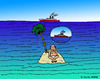 Cartoon: Die verpasste Chance (small) by Pascal Kirchmair tagged robinson crusoe insel stranded schiff ship gestrandet isle ile island hope hoffnung