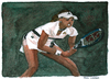 Cartoon: Martina Hingis (small) by Pascal Kirchmair tagged sportler,schweiz,martina,hingis,wta,tennis,aquarell,cartoon,watercolour