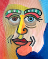 Cartoon: Self-portrait (small) by Pascal Kirchmair tagged selbstporträt,autoportrait,la,pablo,picasso,autorretrato,autoritratto,pascal,kirchmair,öl,huile,oleo,olio,lienzo,self,portrait