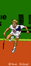 Cartoon: Stefan Edberg (small) by Pascal Kirchmair tagged stefan,edberg,tennis,player,spieler,västervik,cartoon,caricature,karikatur,dessin,wimbledon,roger,federer,trainer,coach