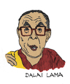 Cartoon: Tendzin Gyatsho (small) by Pascal Kirchmair tagged tendzin gyatsho tibetischer buddhismus dalai lama ozeangleicher lehrer tibet