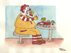 Cartoon: The real Ronald McDonald (small) by Pascal Kirchmair tagged karikatur fettleibigkeit ronald mac mc donald obesity cartoon obese caricature