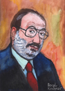 Cartoon: Umberto Eco (small) by Pascal Kirchmair tagged umberto,eco,portrait,karikatur,caricature,disegno,aquarell,italia,schriftsteller,scrittore,ecrivain,italien,mailand,milano