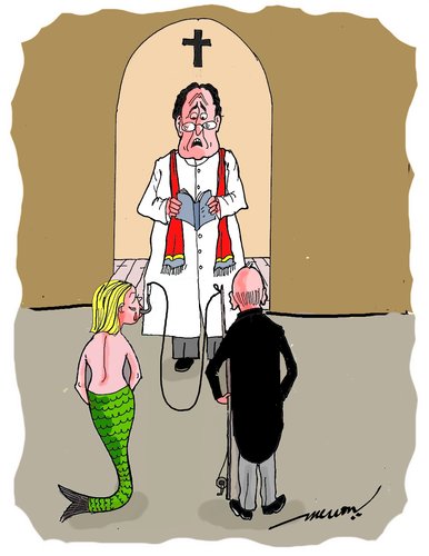 Cartoon: catch of the day! (medium) by kar2nist tagged marriage,chapal,mermaid,oldman