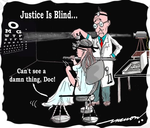 Cartoon: justice is blind (medium) by kar2nist tagged justice,eye,test,blind