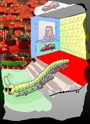Cartoon: Last minute Xmas Shopping (medium) by kar2nist tagged xmas,shopping,centipede,shoes