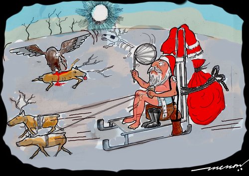 Cartoon: Santa and Global warming (medium) by kar2nist tagged sata,claus,global,warming