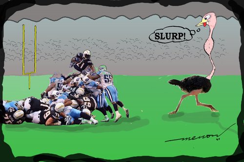 Cartoon: Soccer Suckers! (medium) by kar2nist tagged soccer,ostrich,game