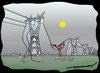 Cartoon: good night folks (small) by kar2nist tagged sleep,transmissionlines,electricity,hammock