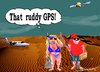 Cartoon: GPS Woes (small) by kar2nist tagged gps,tourists,deserts,swimming,fishing