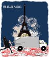 Cartoon: killer plough (small) by kar2nist tagged france,masskilling,terrorism,mowing
