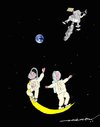 Cartoon: man on the moon (small) by kar2nist tagged moon,landing,phases,moonlanding,space,earth