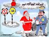 Cartoon: Santa Booked (small) by kar2nist tagged santa,claus,traffic,offence,skyway,police,fined