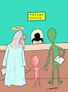 Cartoon: who created us...god or aliens (small) by kar2nist tagged creation,god,aliens