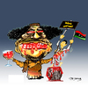 Cartoon: Khadafi (small) by Majdoub Abdelwaheb tagged khadafi