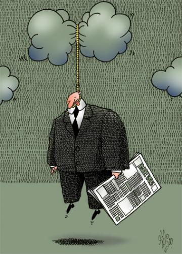 Cartoon: Ahorcado (medium) by Gelico tagged newspaper,news,censorship,humour,gelico,cuba,canada