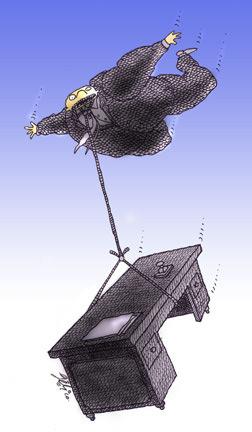 Cartoon: The bureaucrat s dead (medium) by Gelico tagged bureaucrat,dead,office,gelico