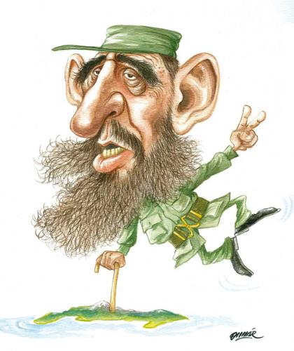 Cartoon: Fidel Castro (medium) by Omar tagged caricatura