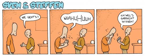 Cartoon: Sven und Steffen (medium) by Bülow tagged tear,träne,gefühle,relation,beziehung