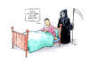 Cartoon: Morgenstund (small) by Bülow tagged tod,tot,sensenmann,sense,totenkopf,krankheit,krank,tabletten,gebrechen,schmerzen,schmerz,gesundheit,morgen,morgens,aufwachen,aufstehen,bett,bettdecke,kopfkissen,schlaf,schlafen,sterbehilfe,sterbebegleitung,hospiz,sterben,traum,träumen,albtraum,alptraum